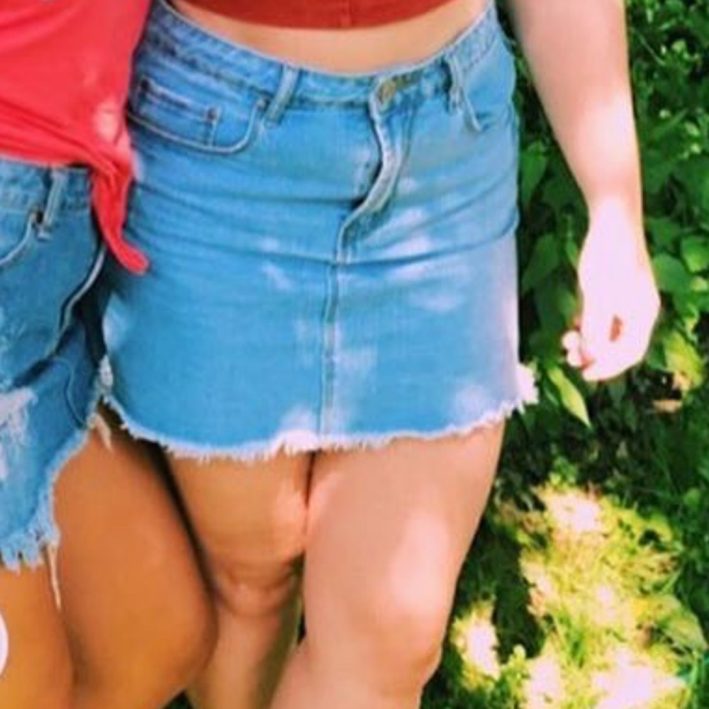 Light blue jean skirt